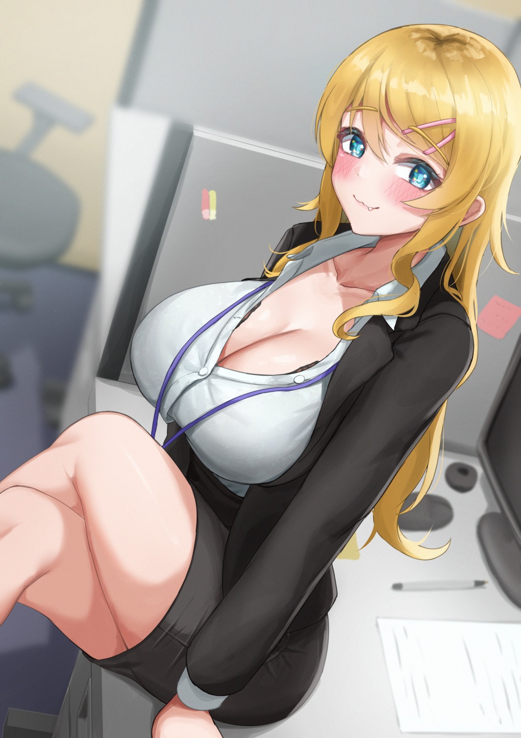 boo_iro bra business_suit cleavage kousaka_kirino open_shirt ore_no_imouto_ga_konnani_kawaii_wake_ga_nai