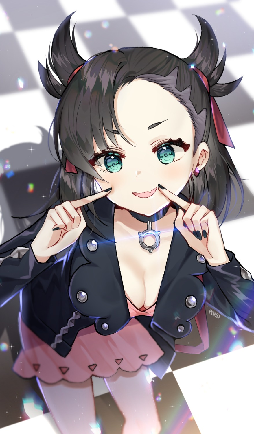 cleavage dress mary_(pokemon) poho pokemon pokemon_sword_and_shield