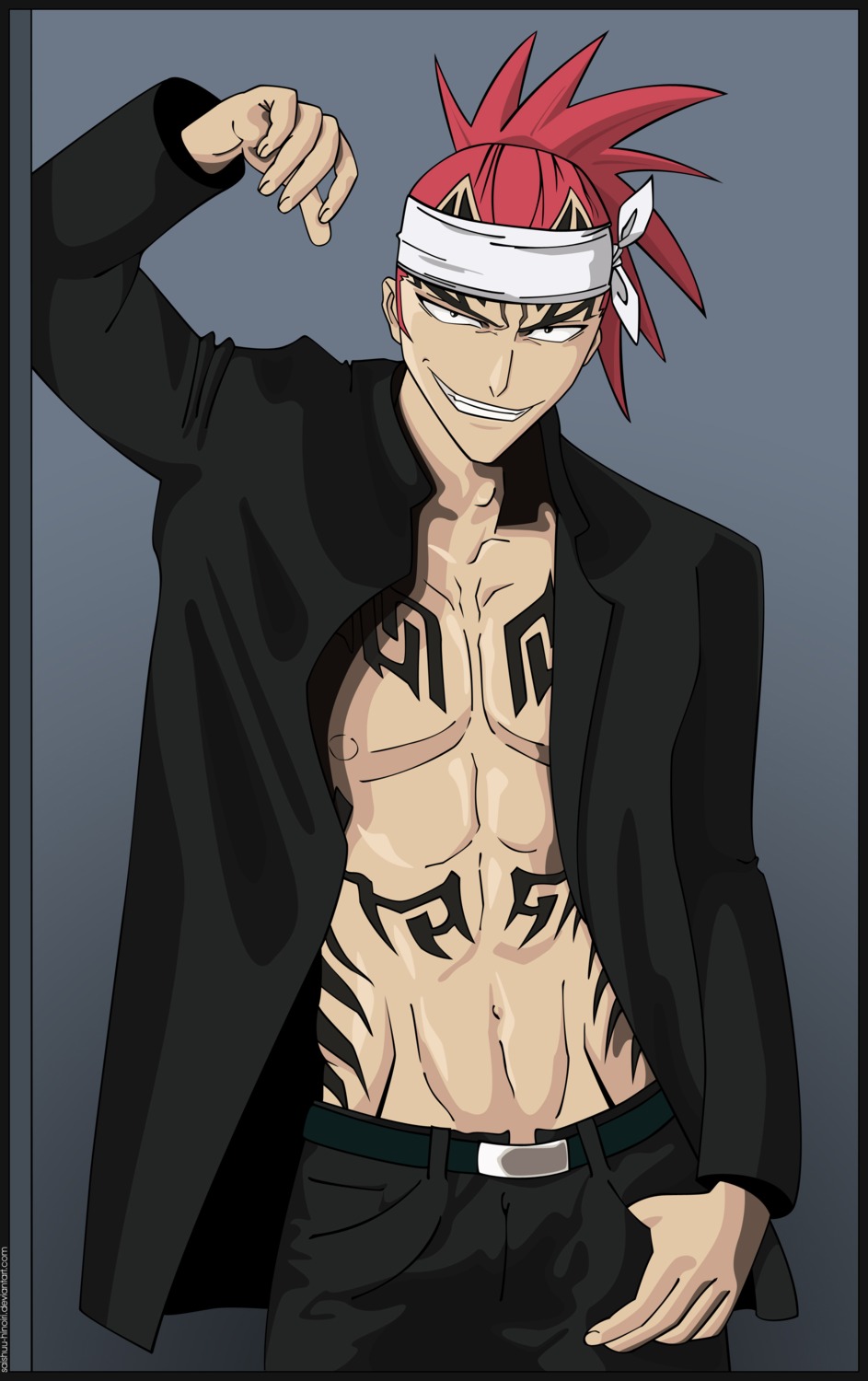 abarai_renji bleach male vector_trace watermark