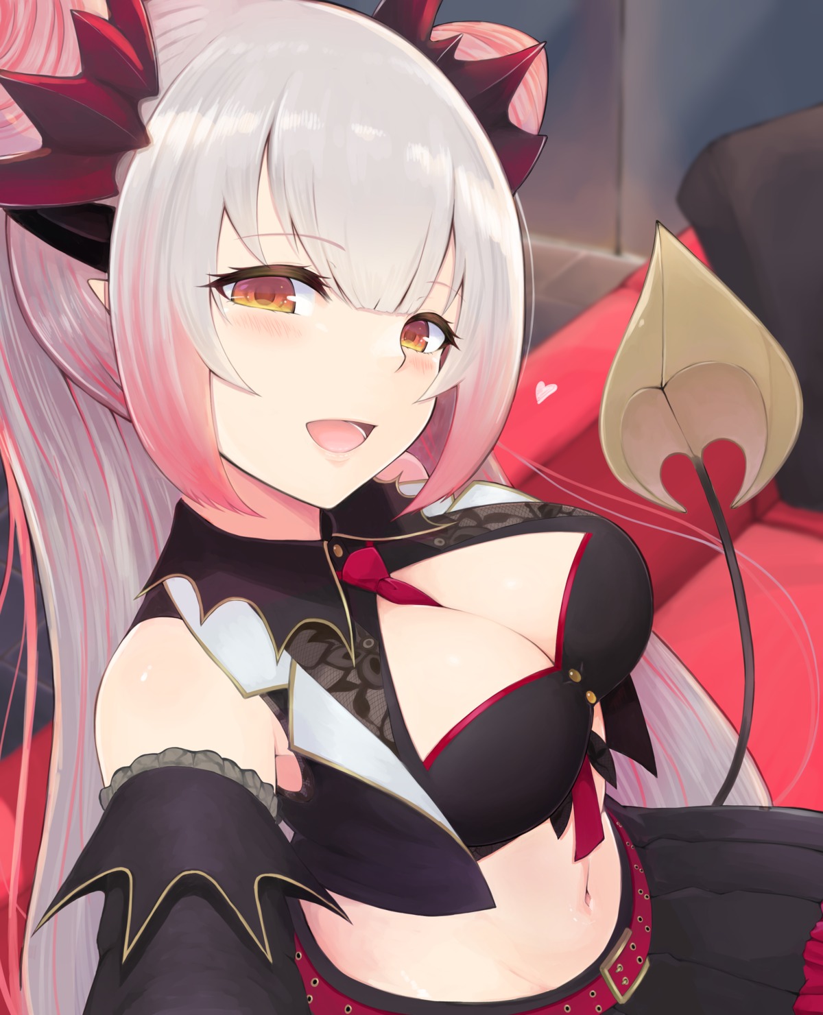 cleavage honey_strap horns pointy_ears shouju_ling suou_patra tail