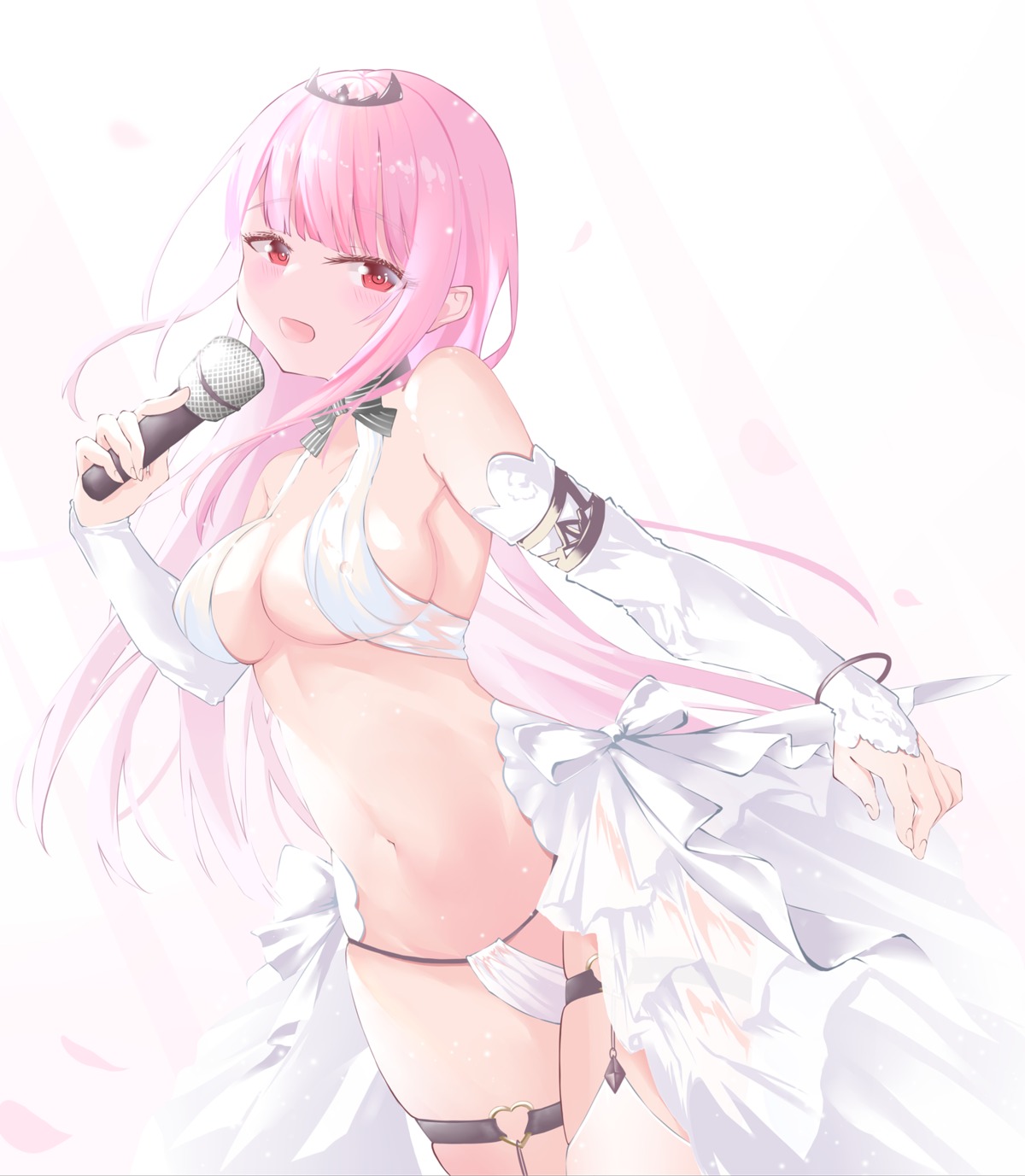 fundoshi garter haruki_3679 hololive hololive_english mori_calliope no_bra see_through stockings thighhighs