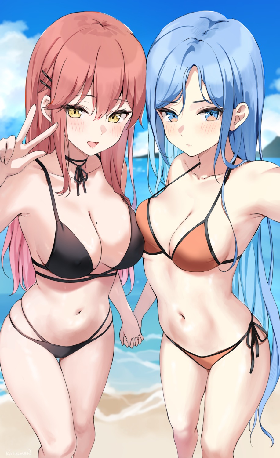 bikini kaetzchen selfie swimsuits symmetrical_docking