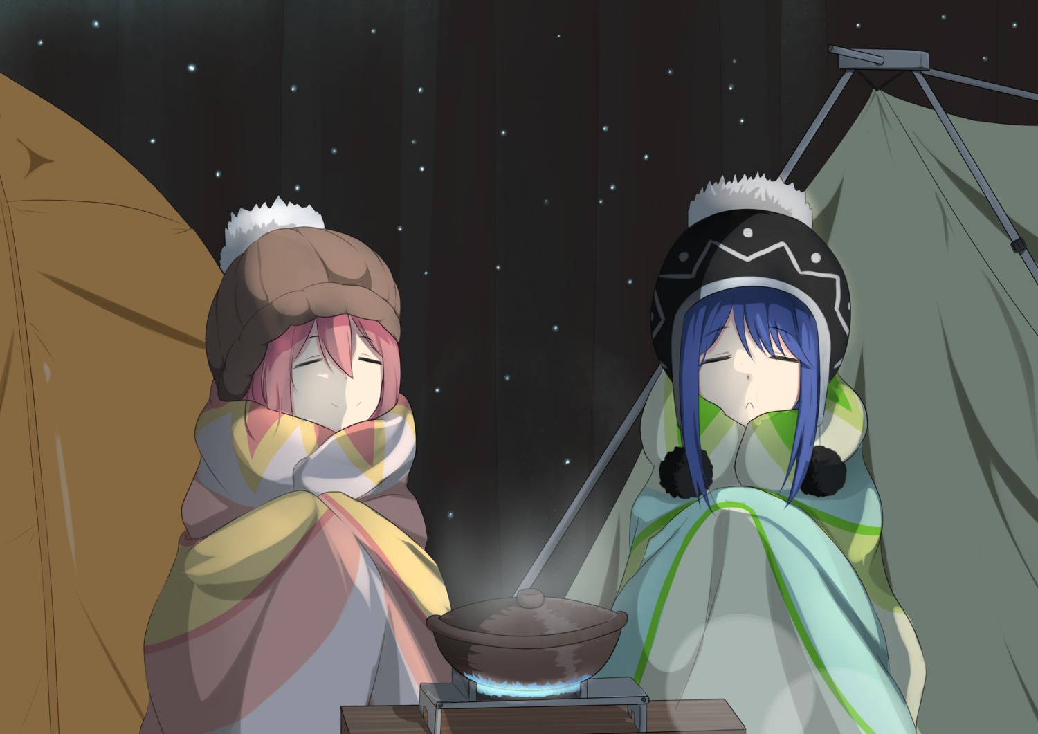 kagamihara_nadeshiko l.tea shima_rin yurucamp