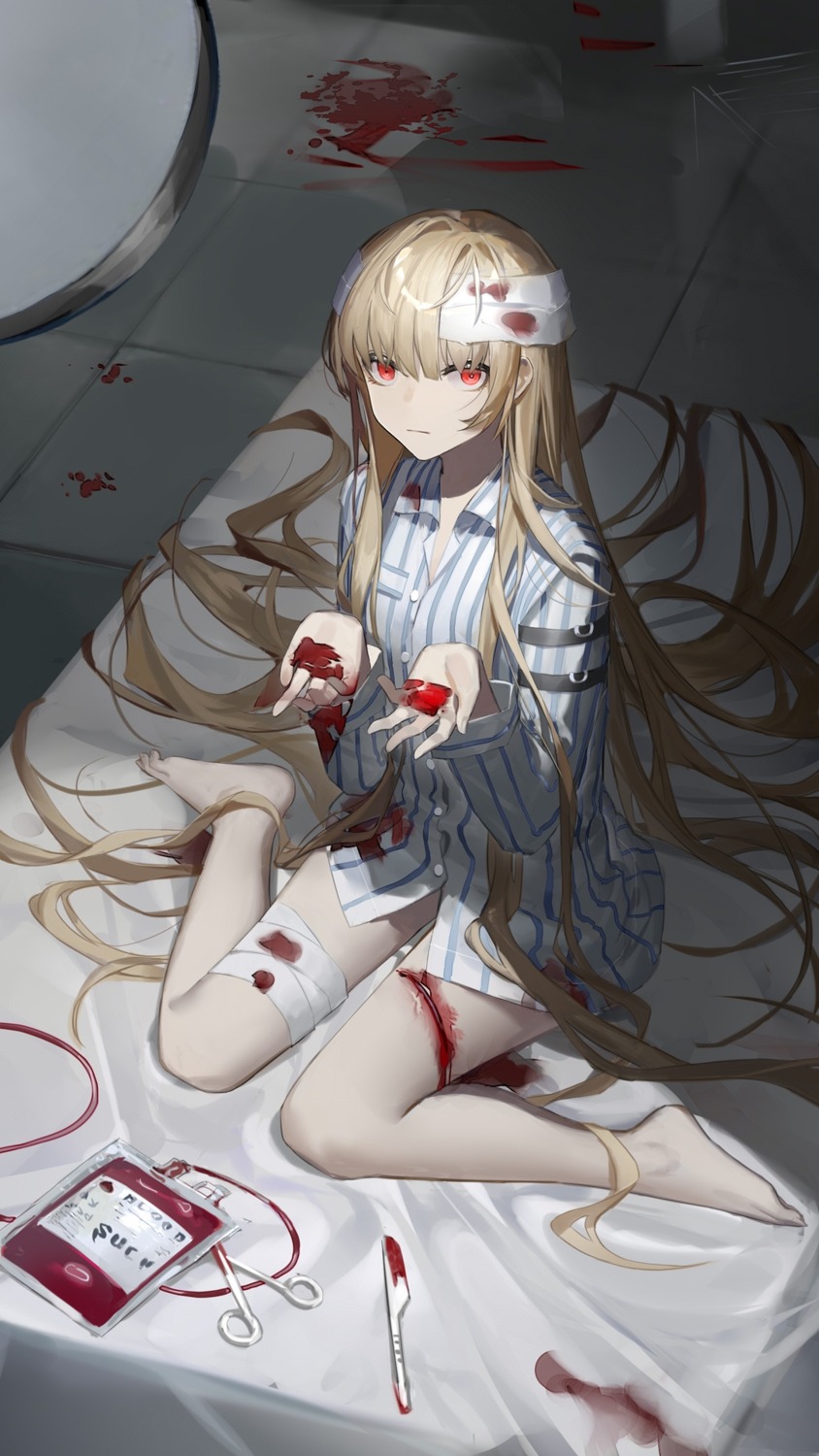 bandages blood pajama shui_ran_moon