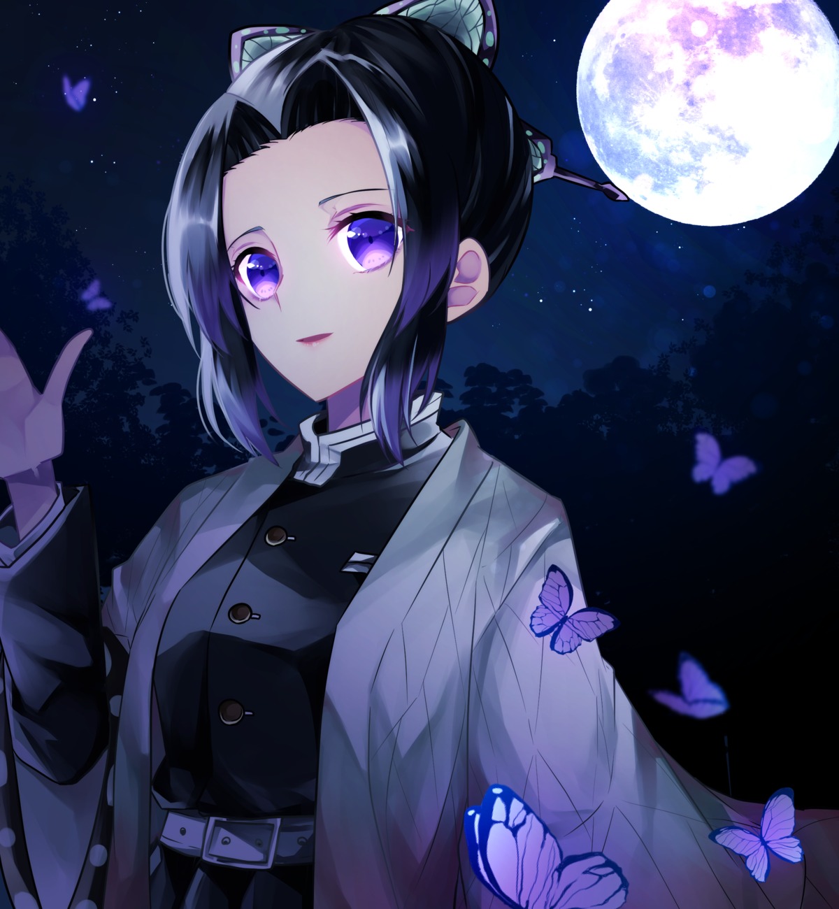 ito_kukuri japanese_clothes kimetsu_no_yaiba kochou_shinobu sword