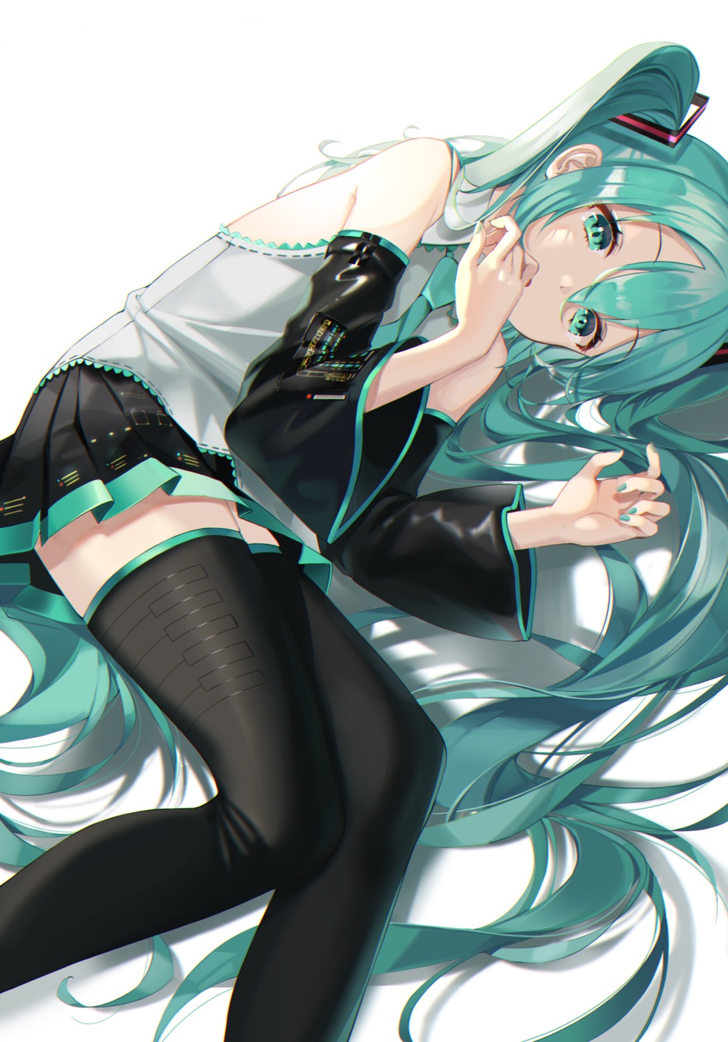 buri_(retty9349) hatsune_miku thighhighs vocaloid