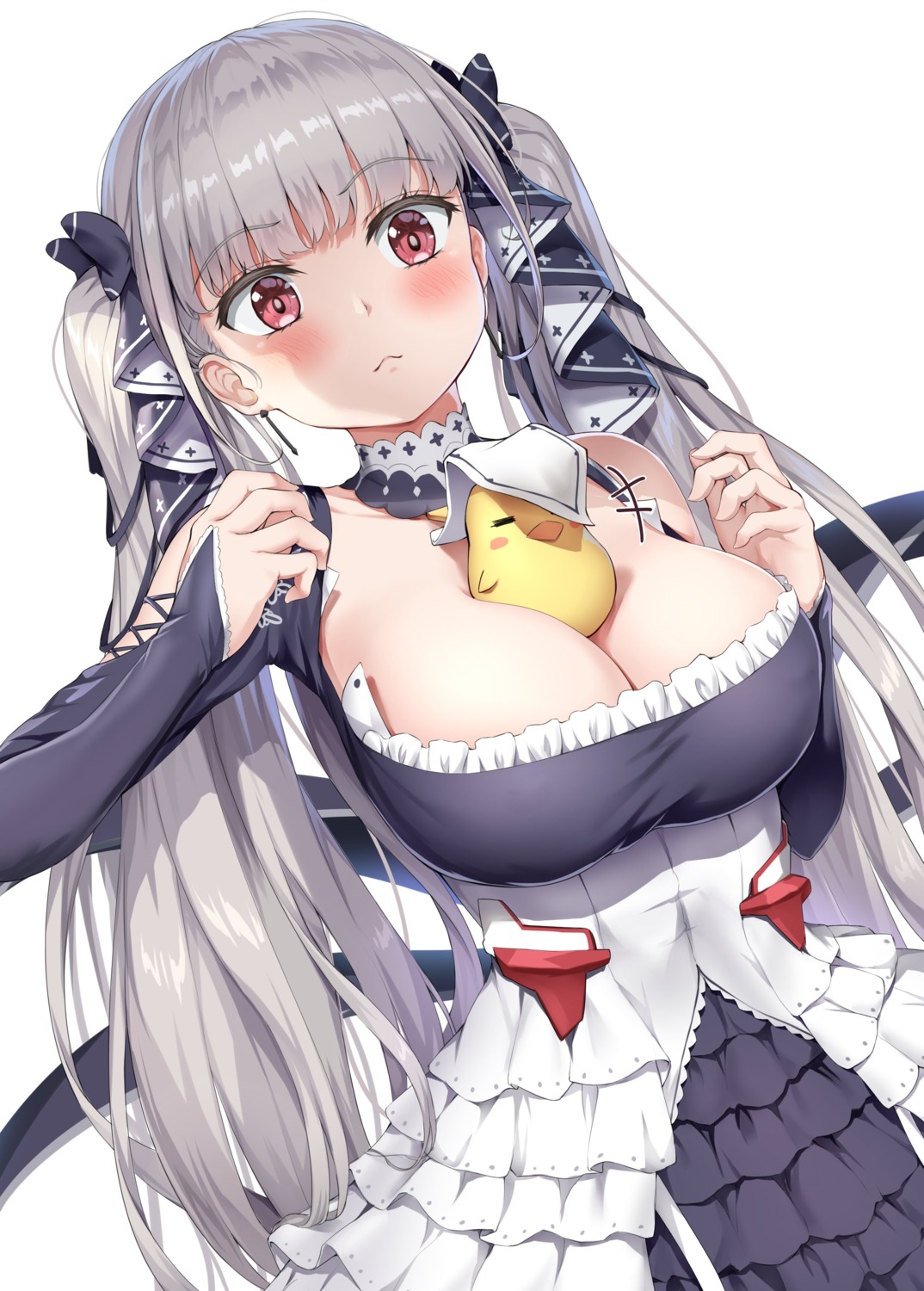 azur_lane cleavage dress formidable_(azur_lane) gothic_lolita lolita_fashion manjuu_(azur_lane) nedia_r no_bra