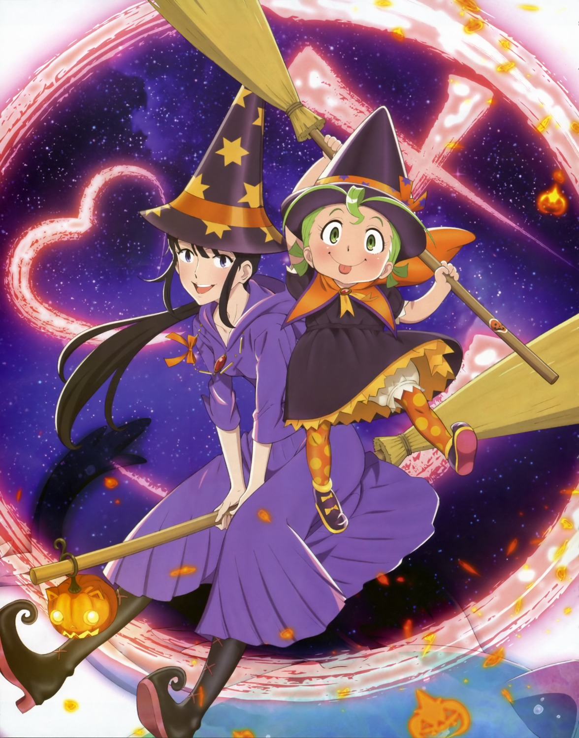 bloomers halloween majokko_shimai_no_yoyo_to_nene nene_(majokko_shimai_no_yoyo_to_nene) witch yoyo_(majokko_shimai_no_yoyo_to_nene)