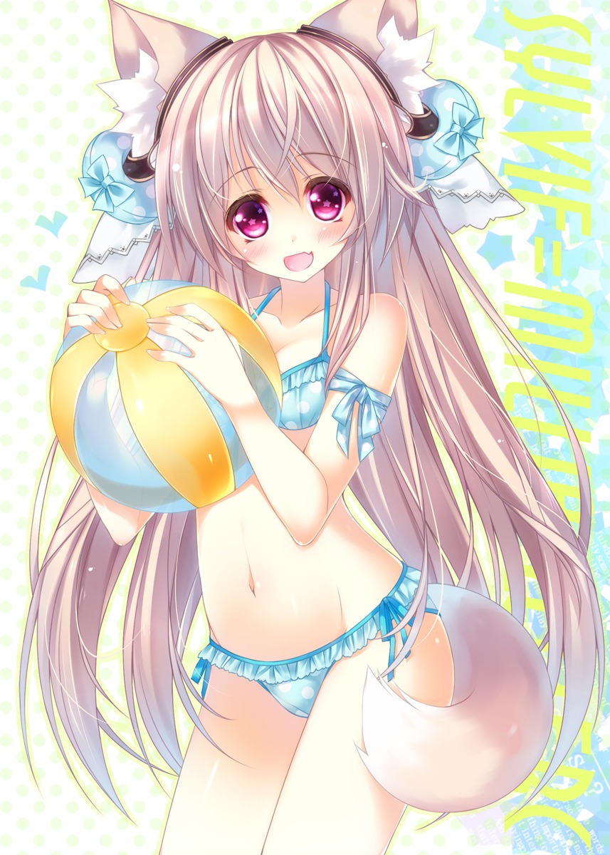 animal_ears bikini nekomimi ojitea swimsuits tail