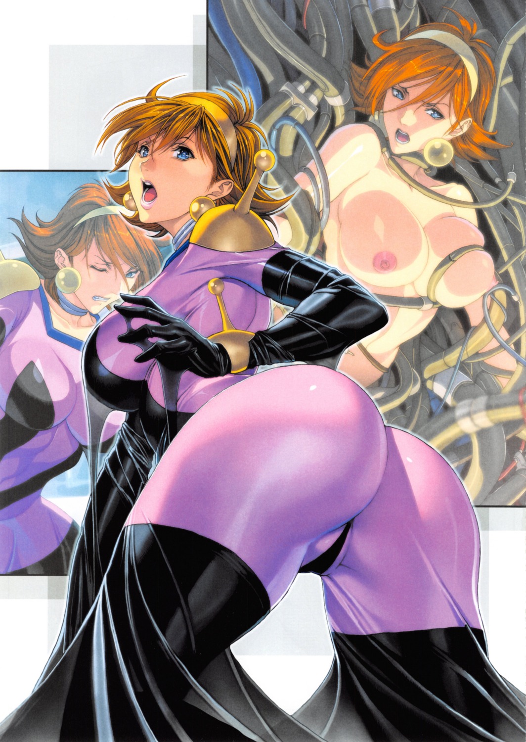 ass bodysuit bondage fool's_art_gallery g_gundam gundam homare naked nipples rain_mikamura thighhighs