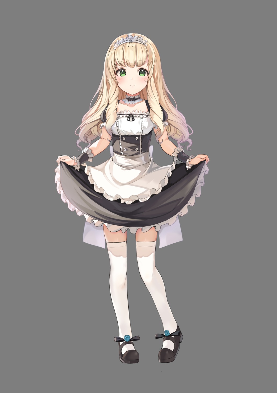 j_young maid skirt_lift thighhighs transparent_png