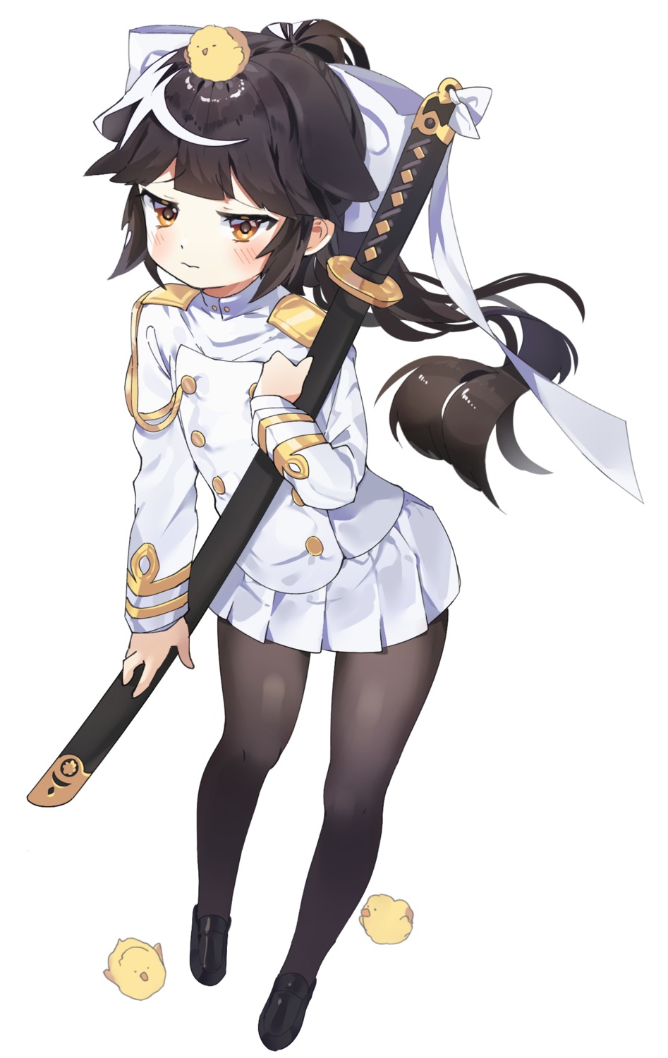 azur_lane gogoco pantyhose sword takao_(azur_lane) uniform