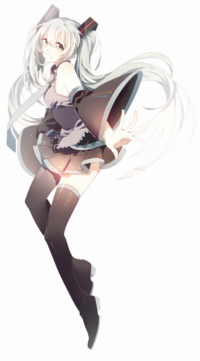 hatsune_miku heels kon_(unoni) thighhighs vocaloid