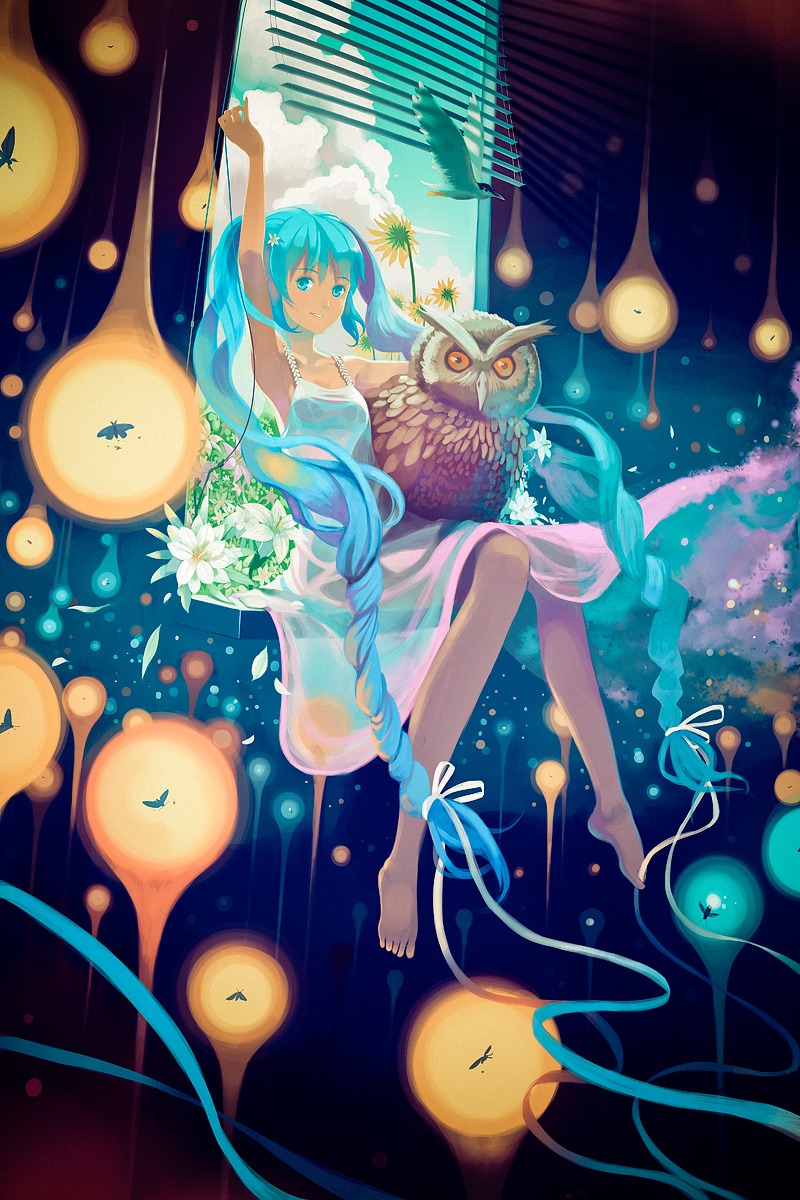 dress hatsune_miku summer_dress vocaloid vofan