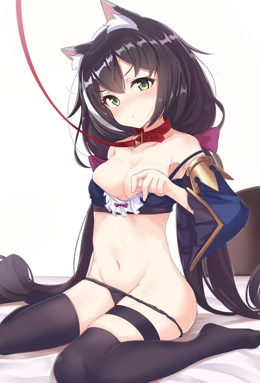 animal_ears bra breasts garter j_young karyl_(princess_connect) panty_pull princess_connect princess_connect!_re:dive tail thighhighs