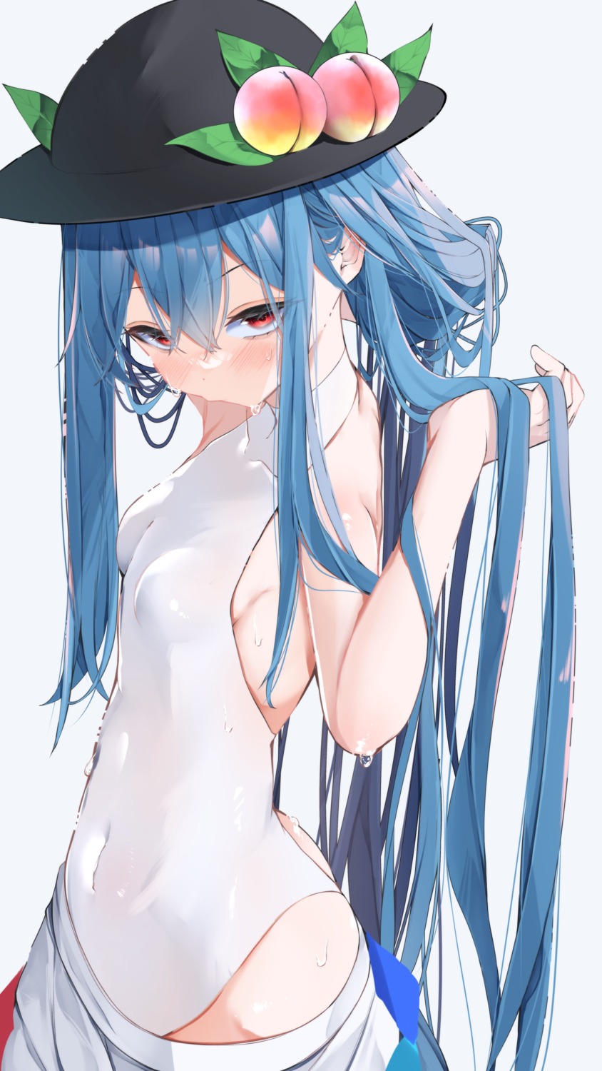 hinanawi_tenshi leotard loli touhou tsune_(tune) wet