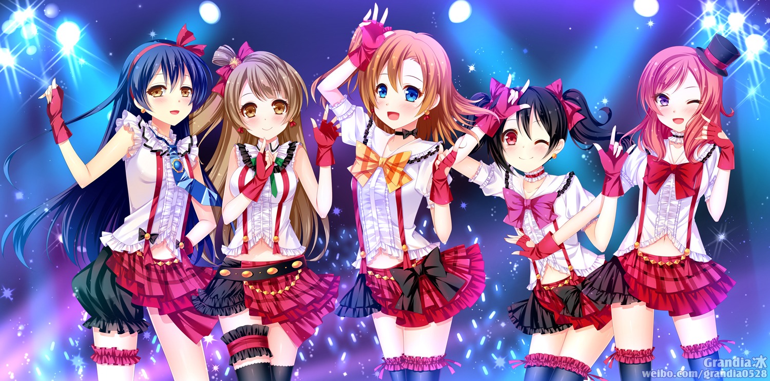 grandia_bing kousaka_honoka love_live! minami_kotori nishikino_maki sonoda_umi thighhighs yazawa_nico