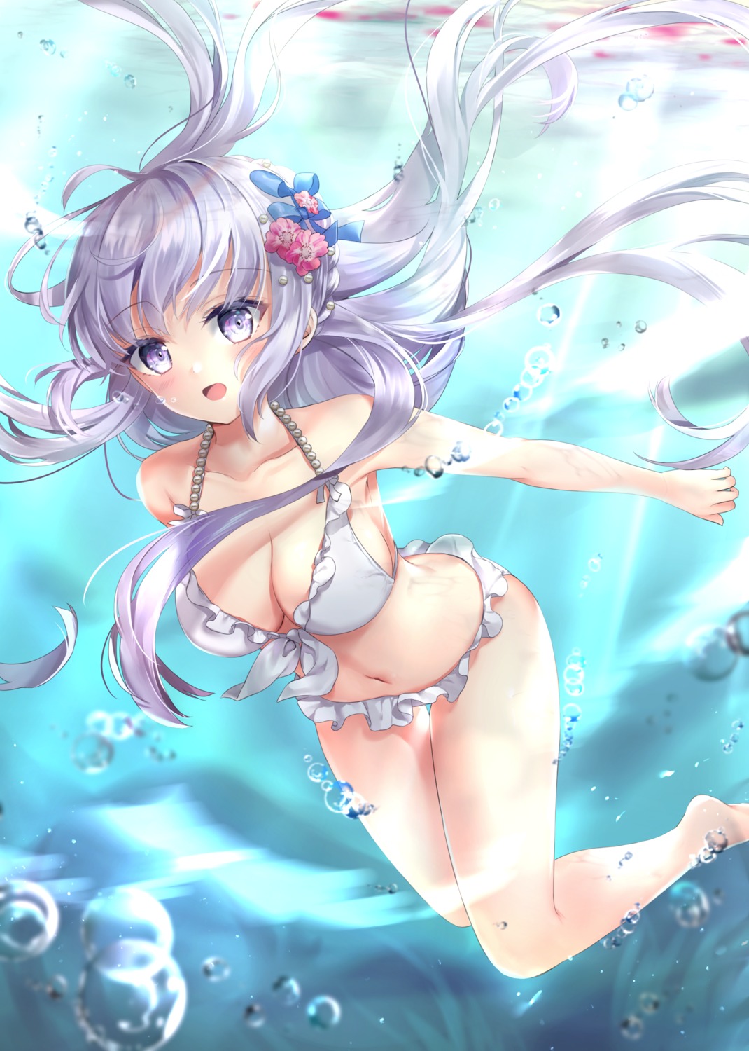 bikini cleavage hane_yuki swimsuits