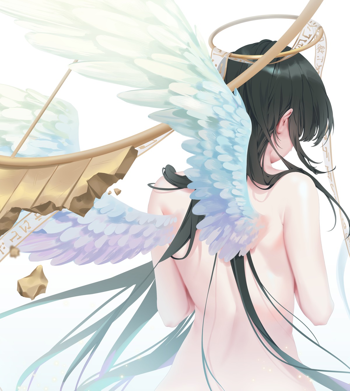 angel naked teddyellow wings