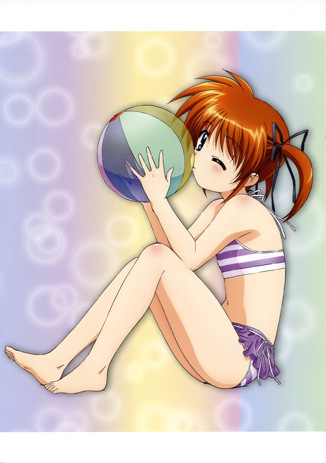 bikini feet mahou_shoujo_lyrical_nanoha okuda_yasuhiro swimsuits takamachi_nanoha