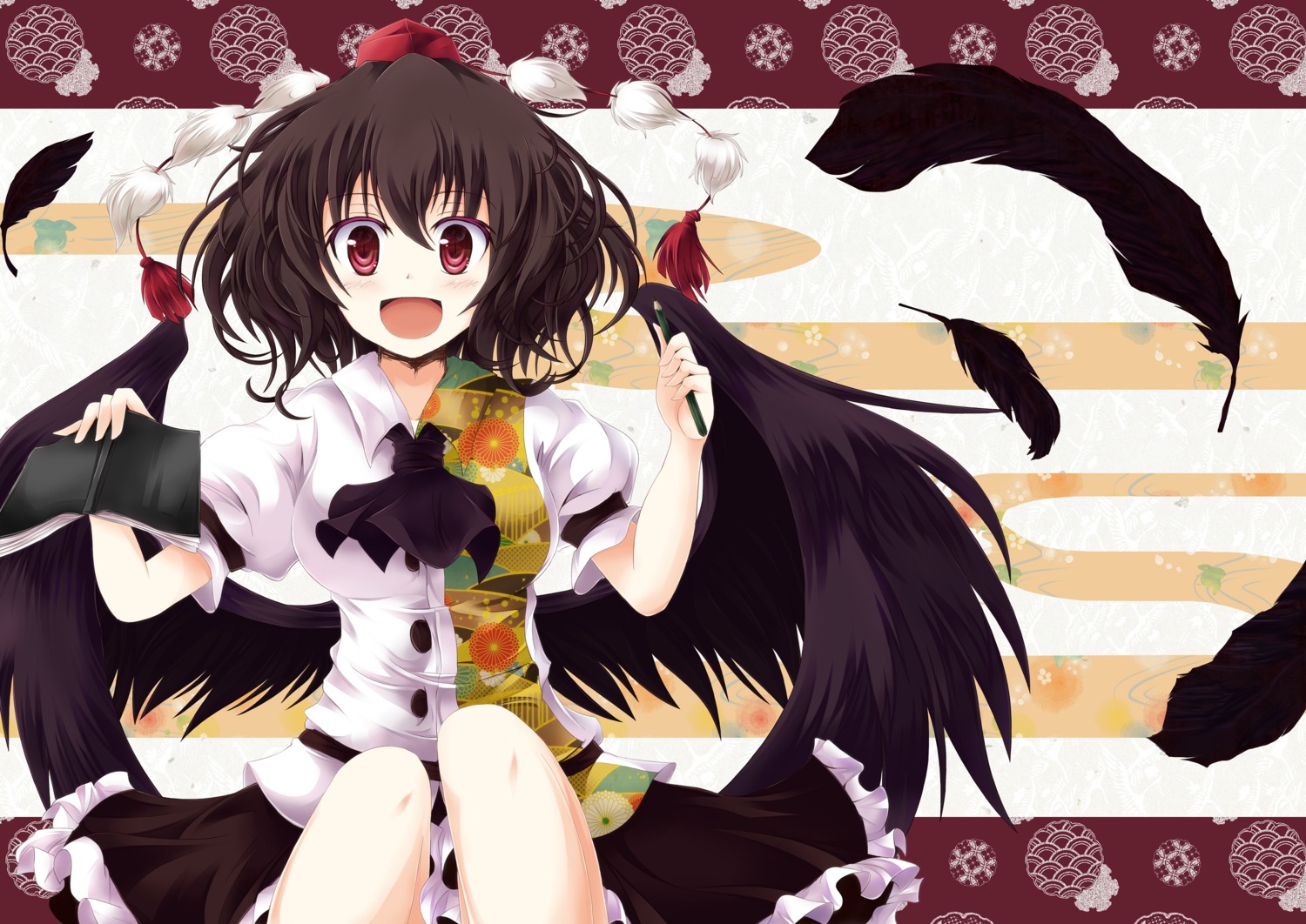 shameimaru_aya tamago_gohan touhou wings