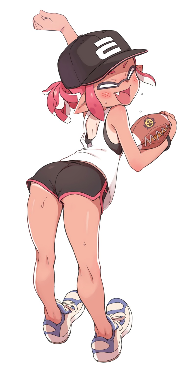 ass inkling_(splatoon) loli pointy_ears splatoon tan_lines toku_(ke7416613)