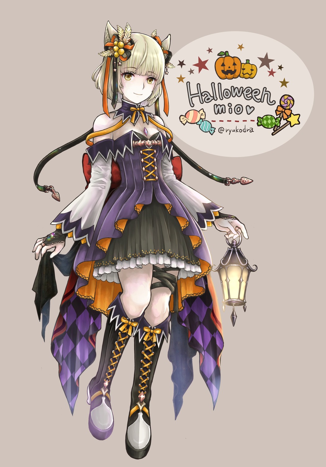 animal_ears dress garter halloween heels mio_(xenoblade_3) no_bra ryukodra xenoblade xenoblade_chronicles_3