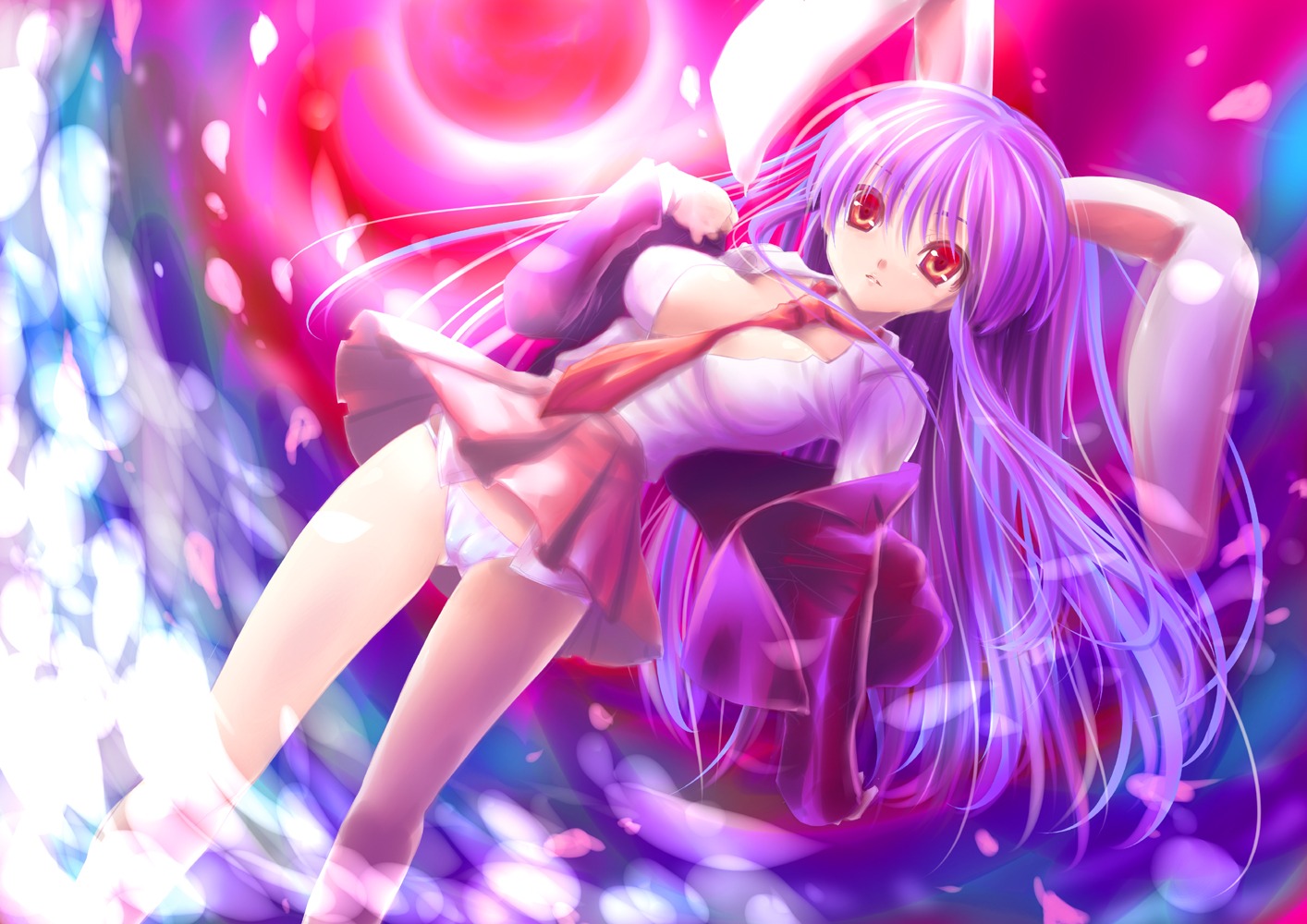 alto_seneka animal_ears bunny_ears cleavage pantsu reisen_udongein_inaba touhou