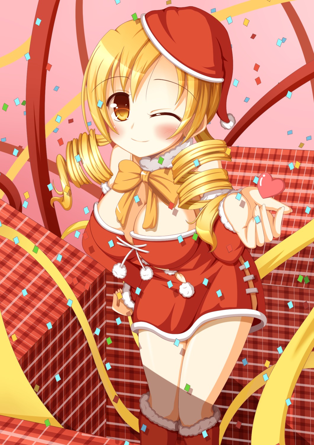 anri-agnes christmas cleavage mahou_shoujo_madoka_magica tomoe_mami