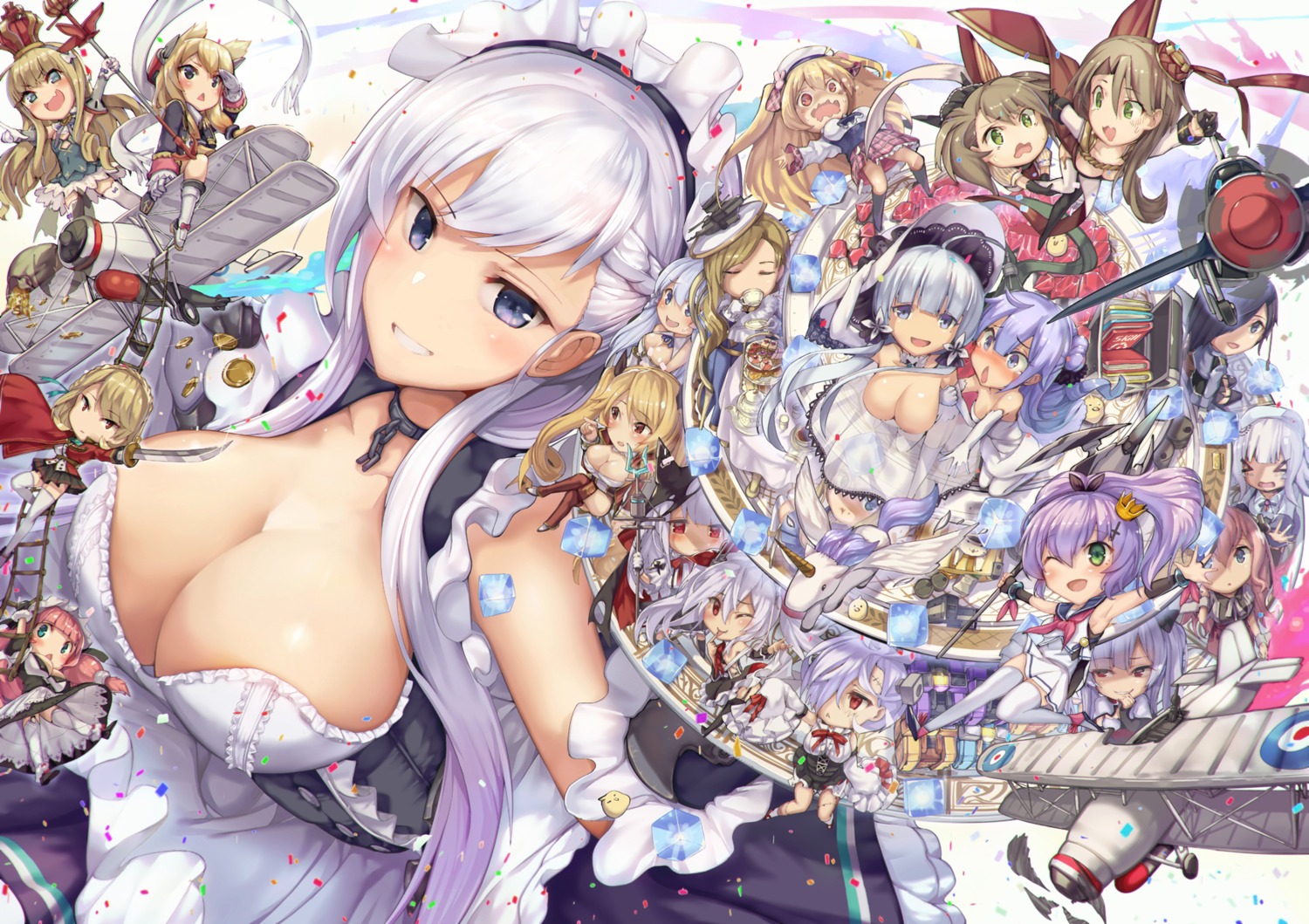 ajax_(azur_lane) azur_lane belfast_(azur_lane) chibi cleavage cygnet_(azur_lane) dress heels hood_(azur_lane) illustrious_(azur_lane) maid nelson_(azur_lane) prince_of_wales_(azur_lane) queen_elizabeth_(azur_lane) renji rodney_(azur_lane) seifuku stockings suffolk_(azur_lane) sword terror_(azur_lane) thighhighs unicorn_(azur_lane) vampire_(azur_lane) warspite_(azur_lane)