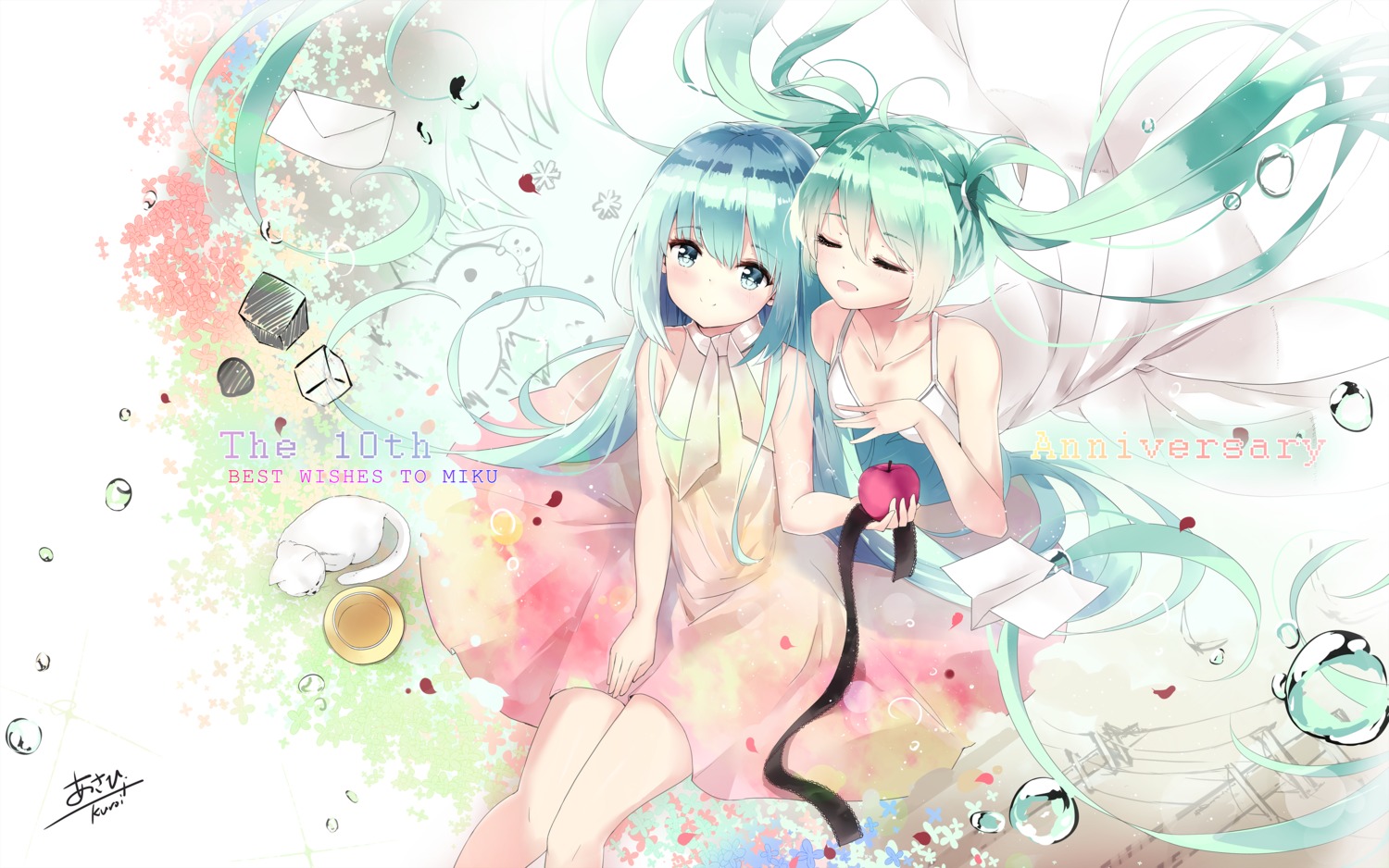 asahi_kuroi dress hatsune_miku neko vocaloid