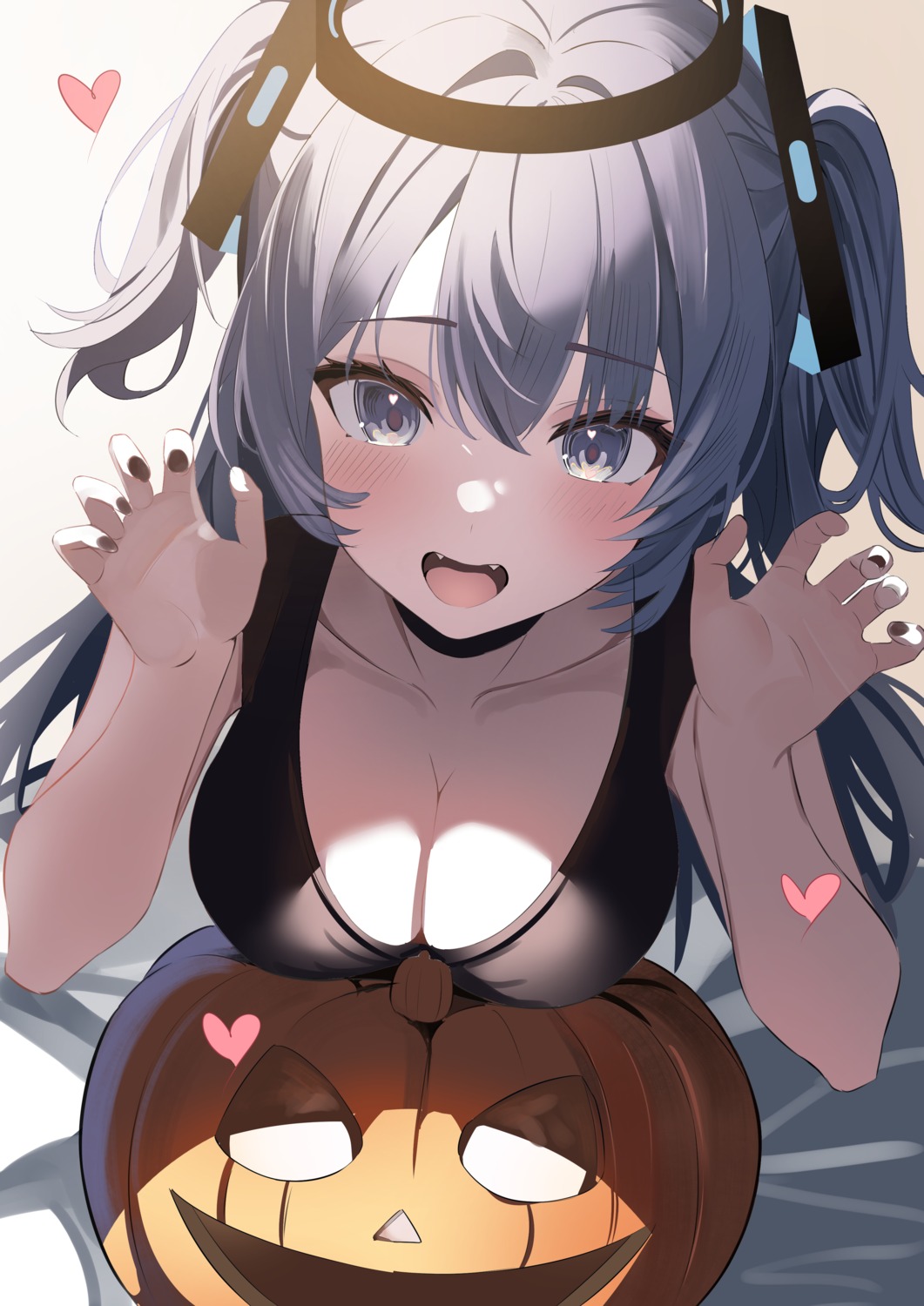 blue_archive halloween halo hayase_yuuka touyou_(39kir)