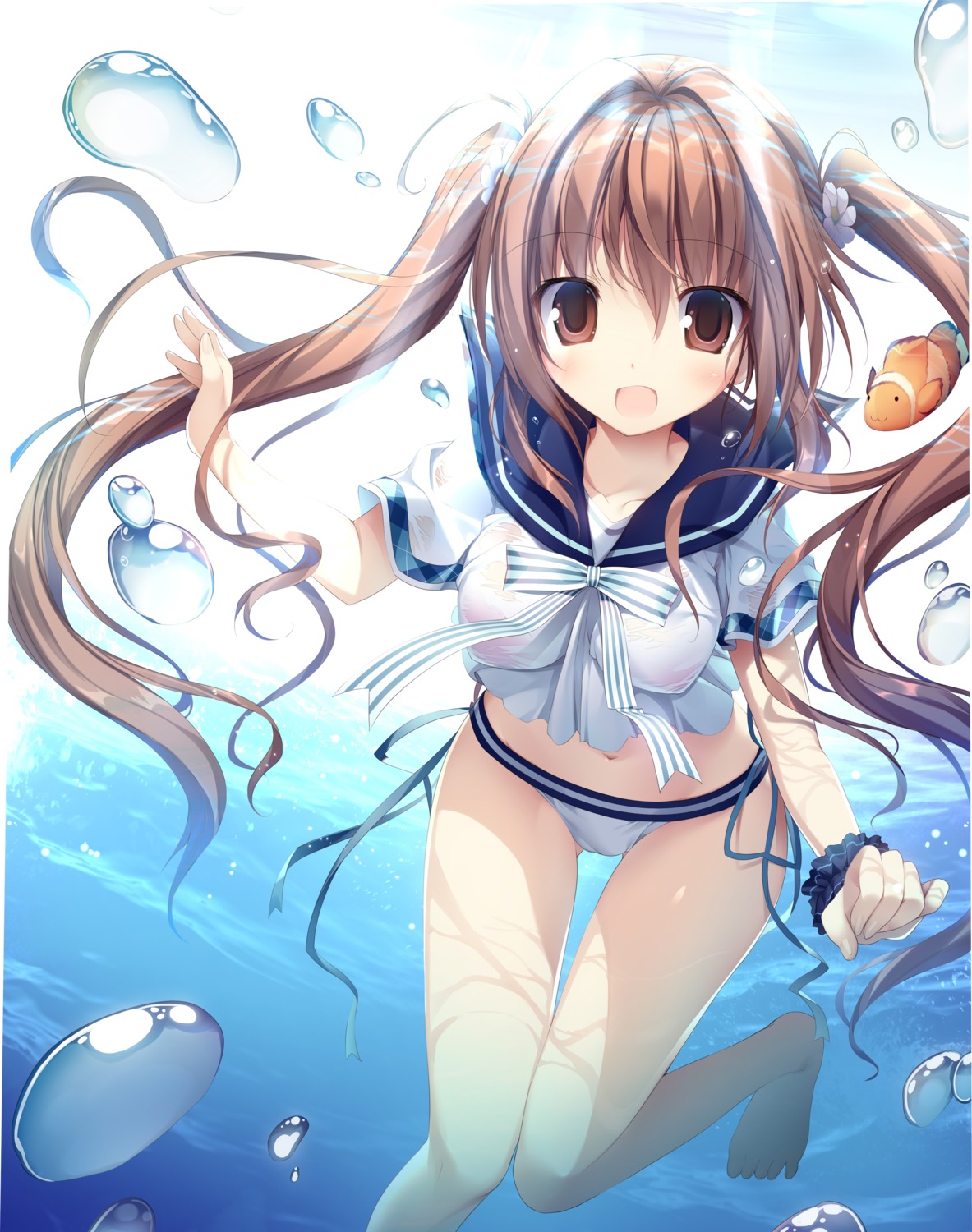 aomi_kanon karory see_through seifuku swimsuits