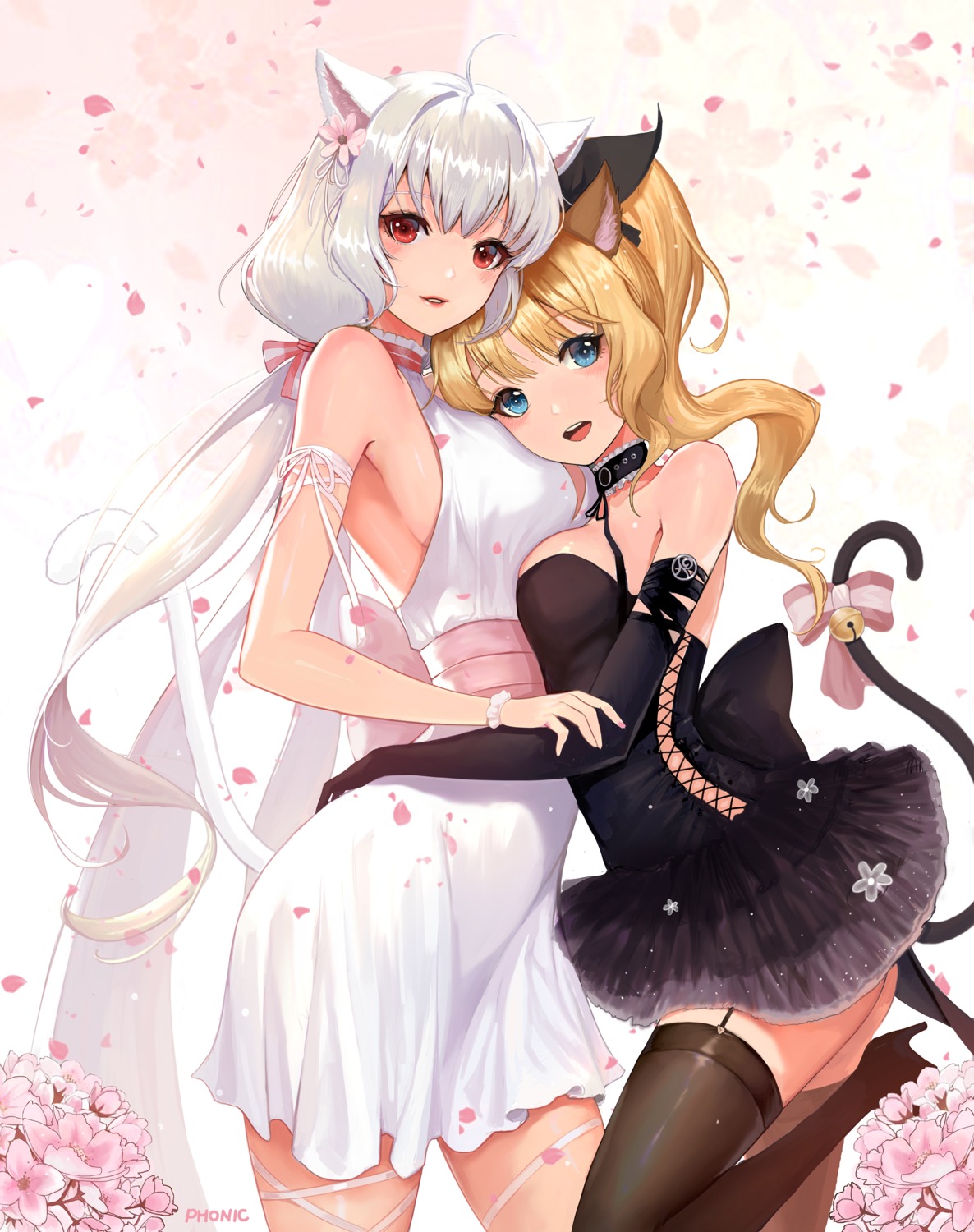 animal_ears dress heels nekomimi phonic stockings tail thighhighs