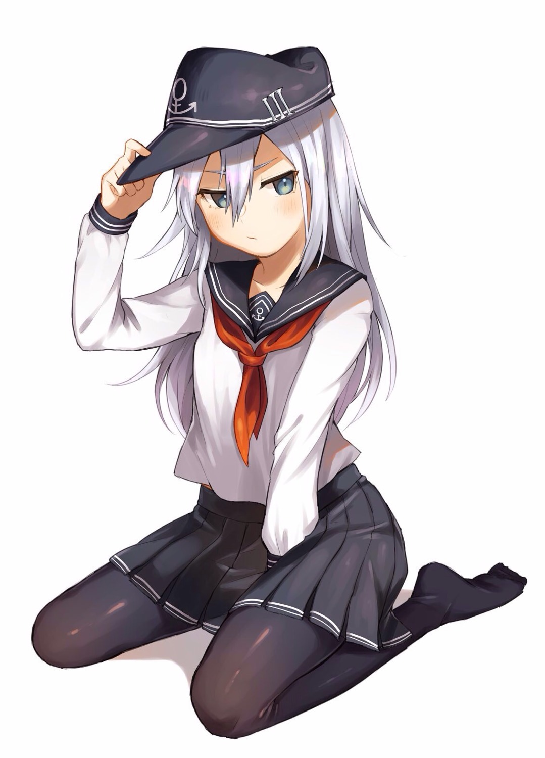 hibiki_(kancolle) kantai_collection pantyhose seifuku shibainu