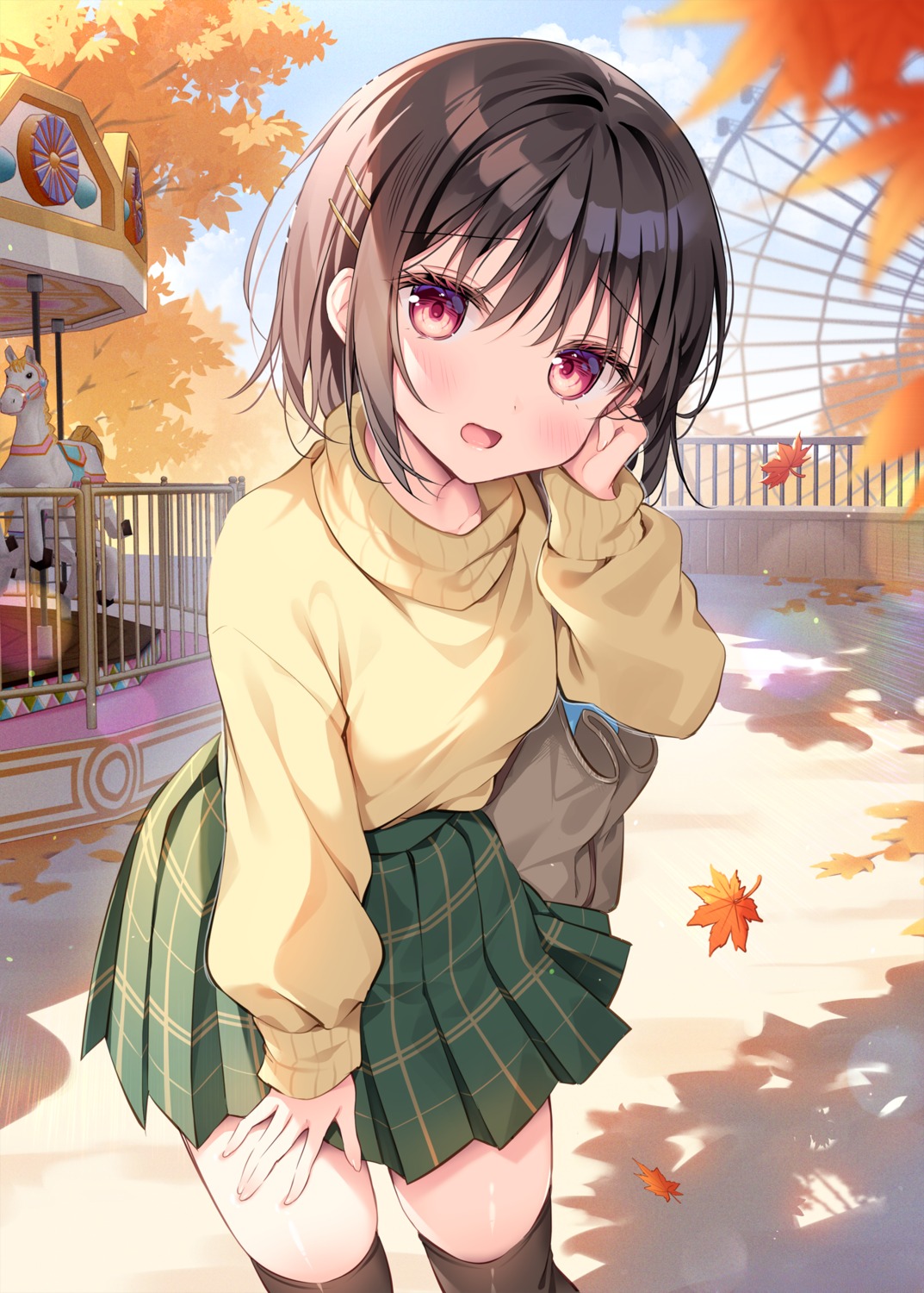 detexted shikitani_asuka sweater thighhighs