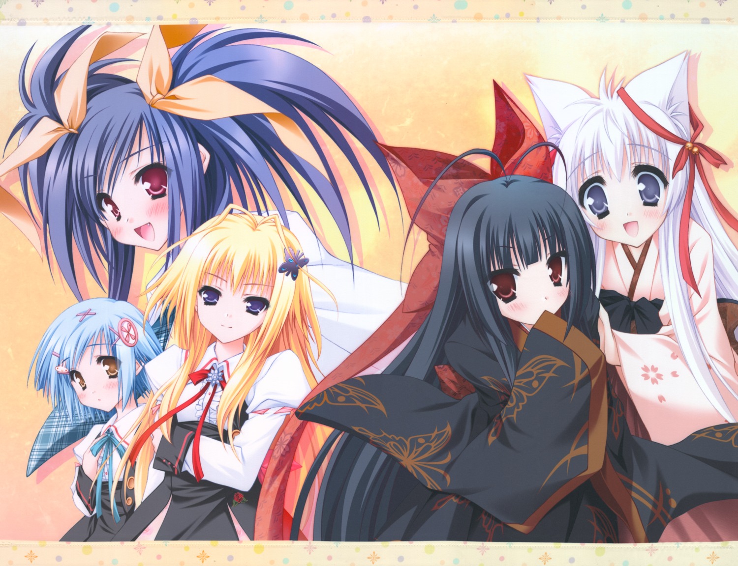 animal_ears kawai_ameri kimono kisaragi_mifuyu kitsune lump_of_sugar mito_mashiro moekibara_fumitake nue raw_scan seifuku takanashi_yumina tayutama tayutama_2