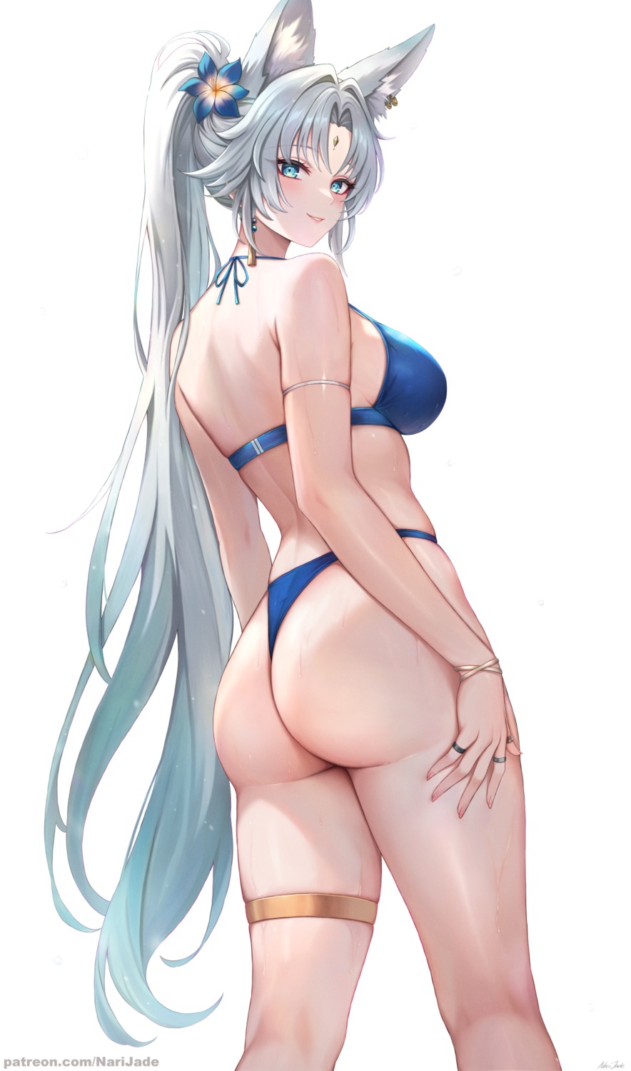 animal_ears ass bikini feixiao garter honkai:_star_rail narijade swimsuits thong wet