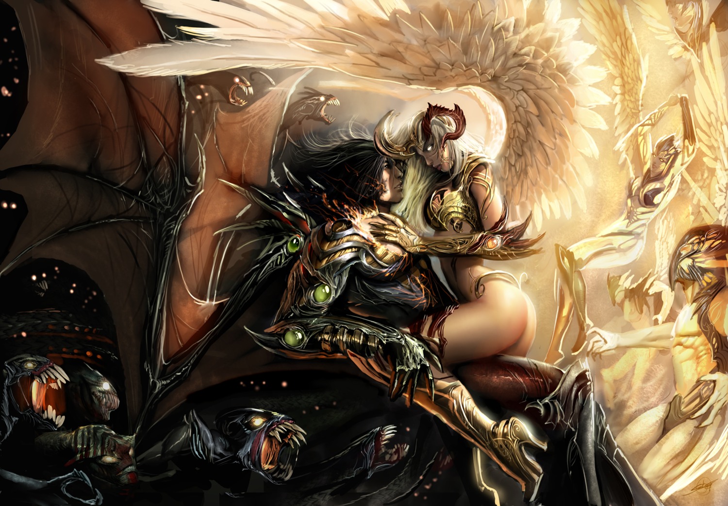 ass horns stjepan_sejic the_darkness wings