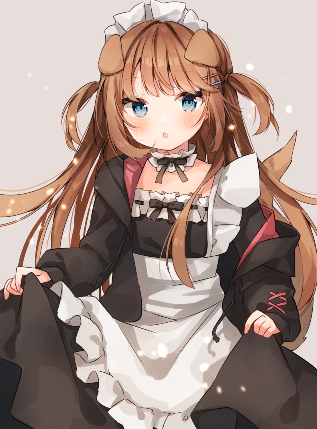 animal_ears inumimi maid pirorikin skirt_lift tail