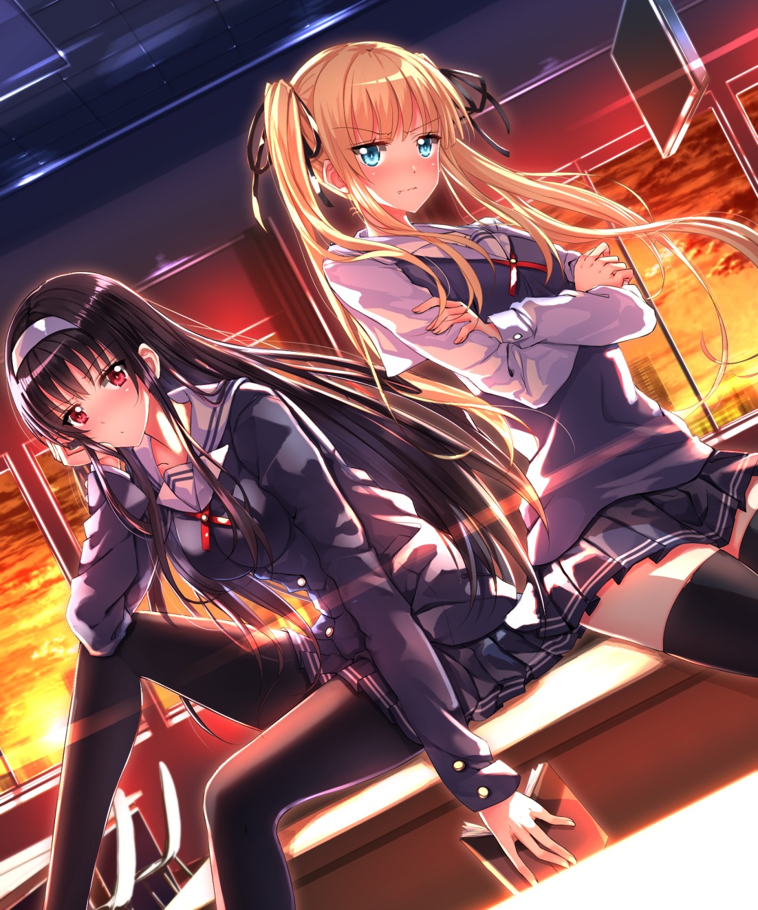 kasumigaoka_utaha pantyhose saenai_heroine_no_sodatekata sawamura_spencer_eriri seifuku swordsouls thighhighs