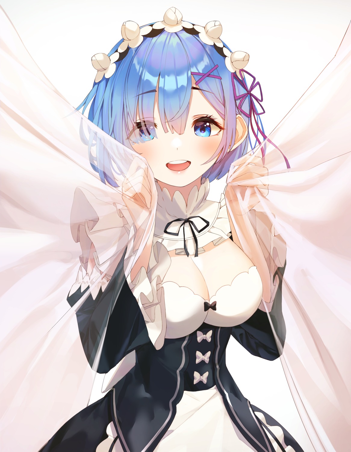 cleavage maid munseonghwa re_zero_kara_hajimeru_isekai_seikatsu rem_(re_zero)