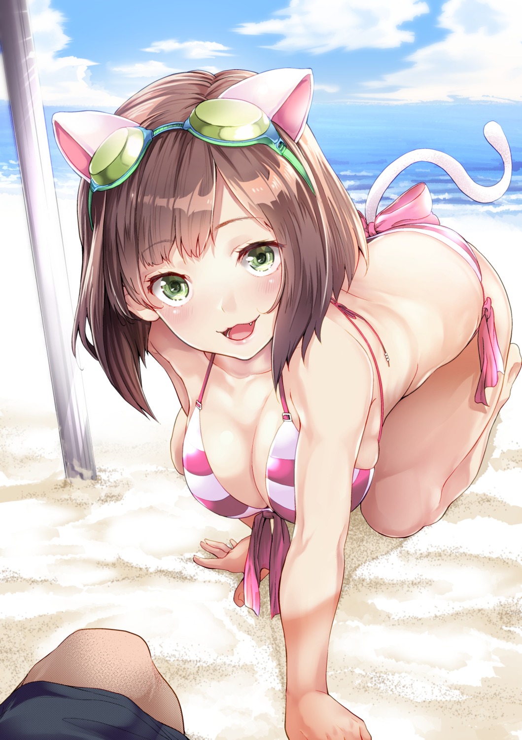 animal_ears bikini cleavage fukyuu maekawa_miku nekomimi swimsuits tail the_idolm@ster the_idolm@ster_cinderella_girls