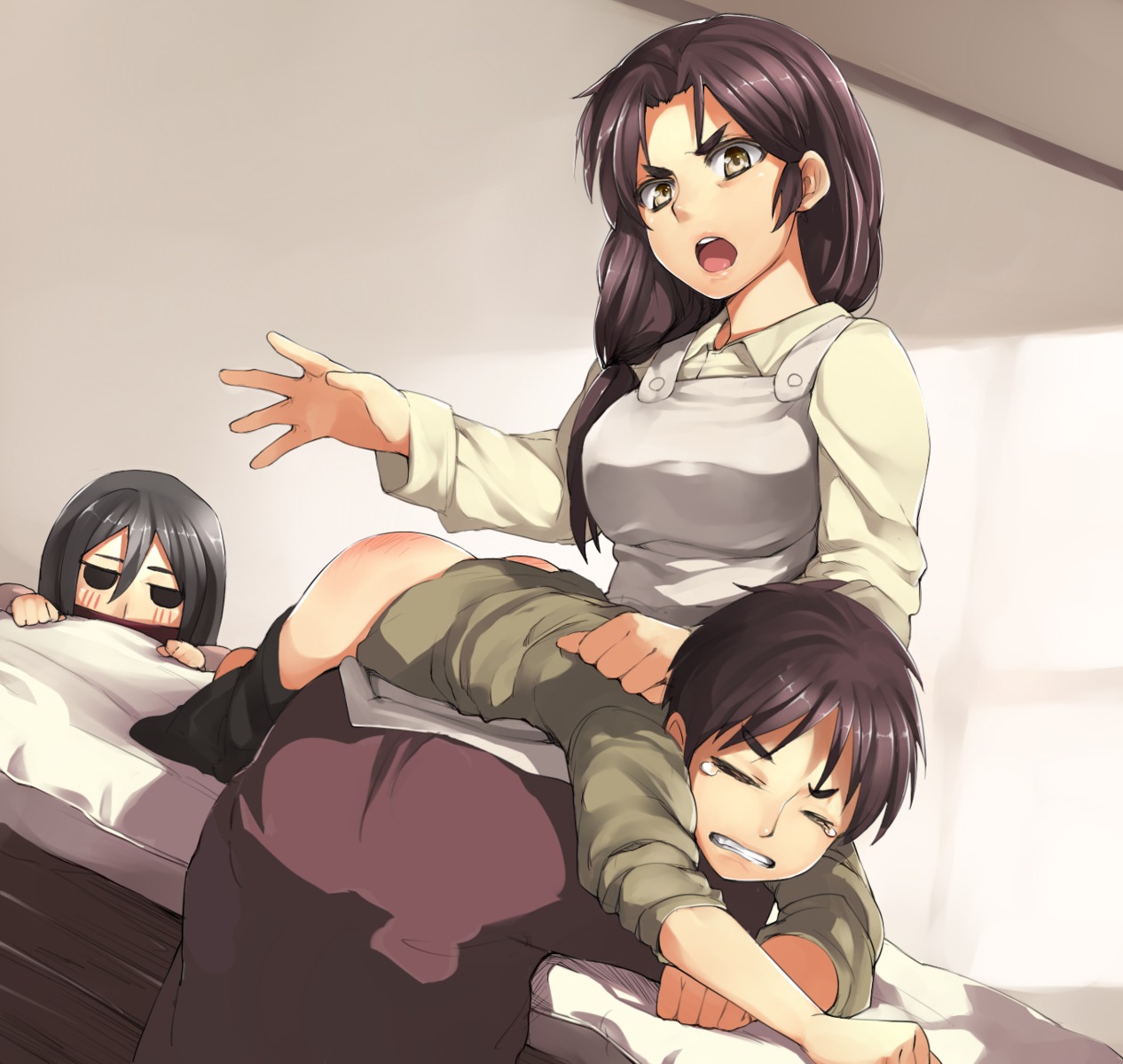 carla_jaeger eren_jaeger mikasa_ackerman nishikou_meri shingeki_no_kyojin