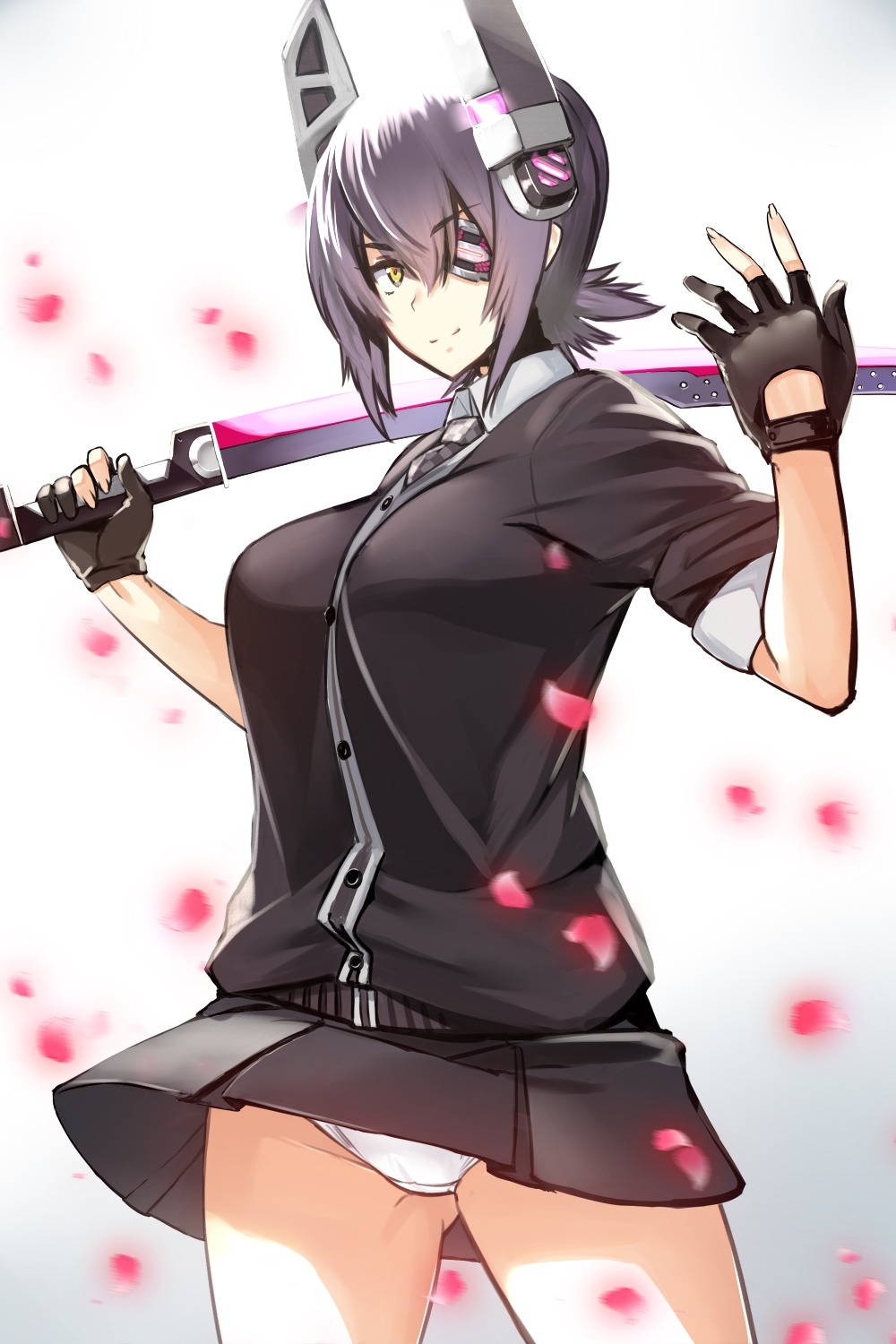 eyepatch kantai_collection pantsu sword takamura_wamu tenryuu_(kancolle)