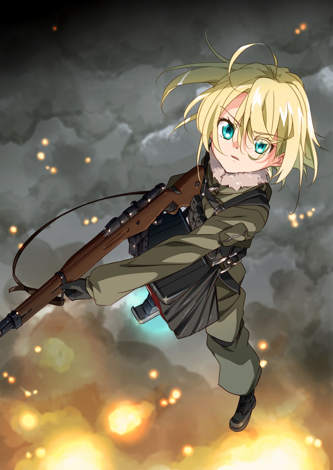 gun moso tanya_degurechaff uniform youjo_senki