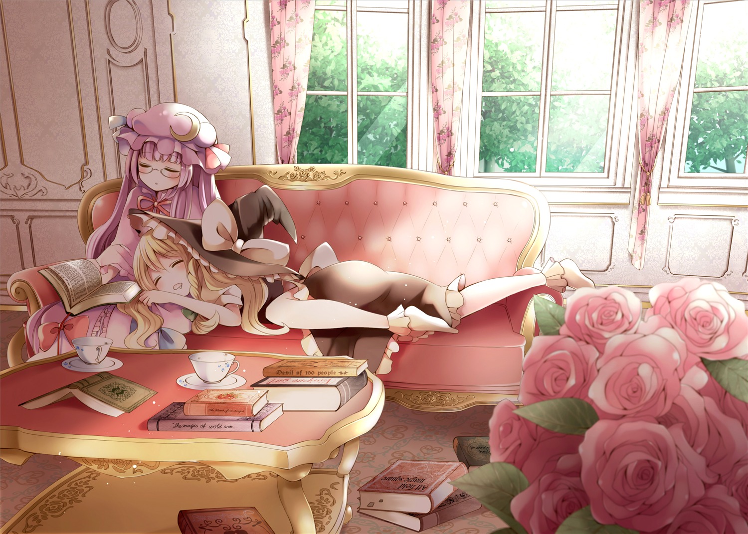 ayuco kirisame_marisa megane patchouli_knowledge touhou