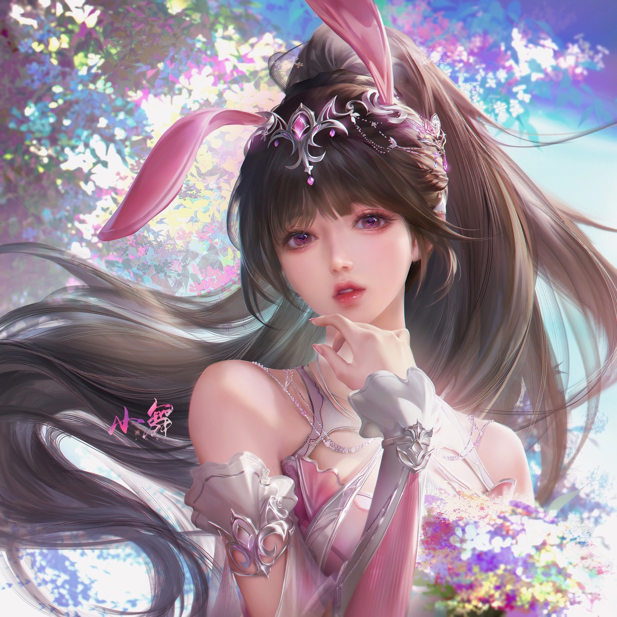 animal_ears asian_clothes bunny_ears douluo_continent see_through tagme xiao_wu