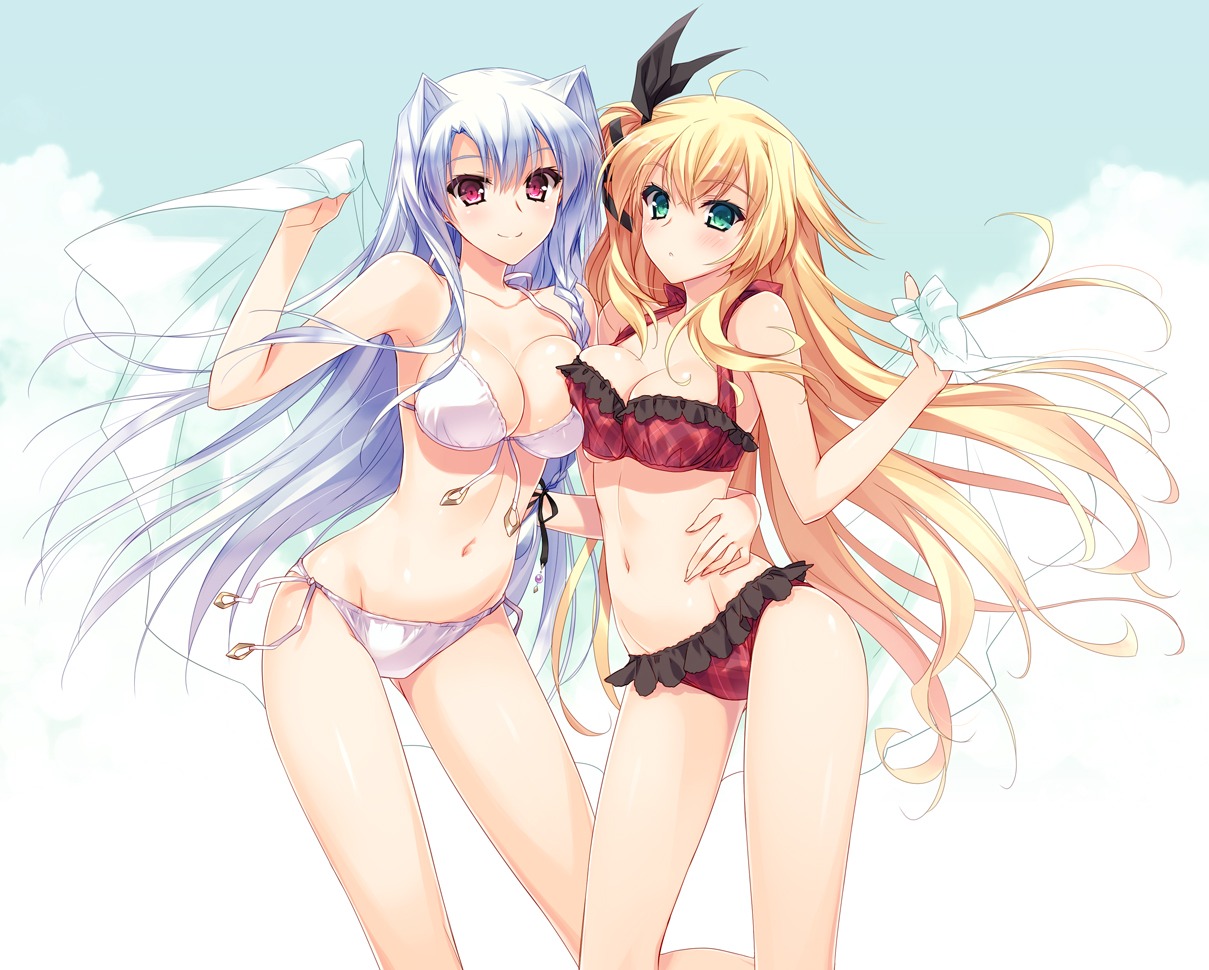 bikini cleavage estelle_norn_stern kenkoku_no_jungfrau swimsuits yasaka_minato