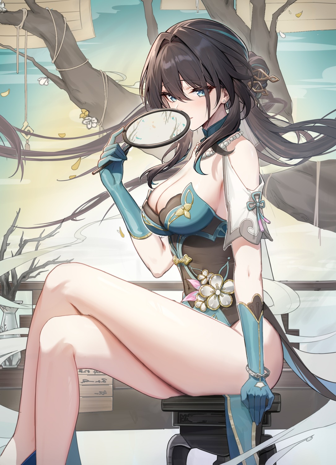 asian_clothes honkai:_star_rail ningri_(lianyungangwyz) no_bra ruan_mei